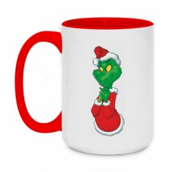 Чашка двухцветная 420ml Гринч потирает руки - PrintSalon