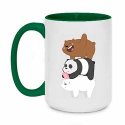 Чашка двухцветная 420ml Гризли Панда и Белый - PrintSalon