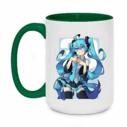 Чашка двухцветная 420ml Hatsune Miku art - PrintSalon