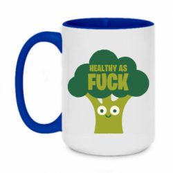 Чашка двухцветная 420ml Healthy as fuck - PrintSalon