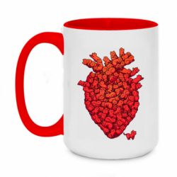 Чашка двухцветная 420ml Heart of many cats - PrintSalon