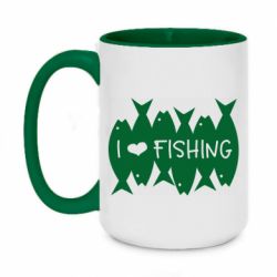 Чашка двокольорова велика I Love Fishing - PrintSalon