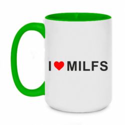 Чашка двухцветная 420ml I love MILFs - PrintSalon