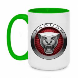 Чашка двухцветная 420ml Jaguar Logo circle - PrintSalon