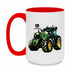Чашка двокольорова велика John Deere Tractor and logo - PrintSalon