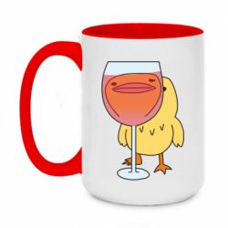 Чашка двухцветная 420ml Качка і келих вина - PrintSalon