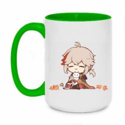 Чашка двокольорова велика Кадзуха з котом - PrintSalon