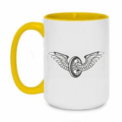 Чашка двухцветная 420ml Колесо и крылья - PrintSalon