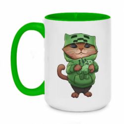 Чашка двухцветная 420ml Кот Майнкрафт - PrintSalon