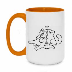 Чашка двухцветная 420ml Кот Саймона Любовь - PrintSalon