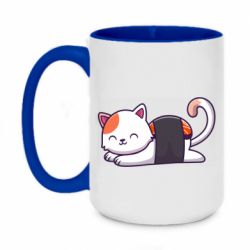 Чашка двухцветная 420ml Котик-суши - PrintSalon