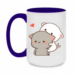 Чашка двухцветная 420ml Котики кохання - PrintSalon