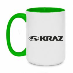 Чашка двухцветная 420ml КРаЗ логотип - PrintSalon