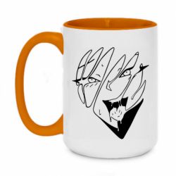 Чашка двухцветная 420ml Липкое Ахегао - PrintSalon