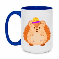 Чашка двухцветная 420ml Little hedgehog in a hat - PrintSalon