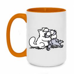 Чашка двокольорова велика Любов котів - PrintSalon