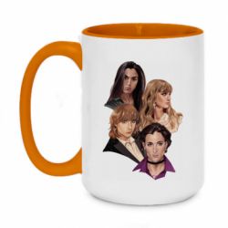 Чашка двухцветная 420ml Maneskin band art - PrintSalon