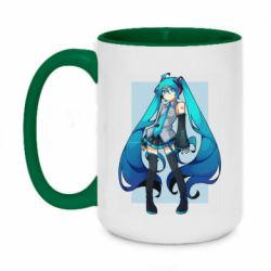 Чашка двухцветная 420ml Miku art - PrintSalon