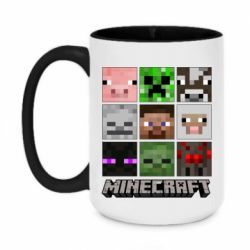 Чашка двокольорова велика Minecraft character heads - PrintSalon
