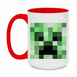 Чашка двухцветная 420ml Minecraft minimalist Creeper - PrintSalon