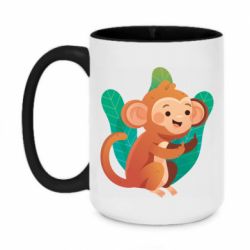 Чашка двухцветная 420ml Monkey. Fuck You - PrintSalon
