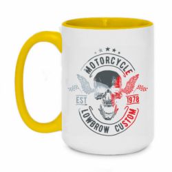 Чашка двухцветная 420ml Moto skull - PrintSalon