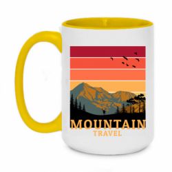 Чашка двухцветная 420ml Mountain travel - PrintSalon