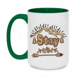 Чашка двухцветная 420ml Mountains - Stay Wild - PrintSalon