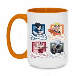 Чашка двухцветная 420ml Naruto team 7 in action - PrintSalon
