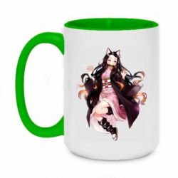 Чашка двухцветная 420ml Nezuko cat