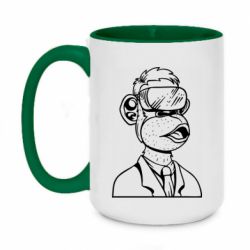 Чашка двухцветная 420ml Обезьяна в виртуальных очках - PrintSalon