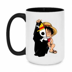 Чашка двухцветная 420ml One piece chibi Luffy - PrintSalon