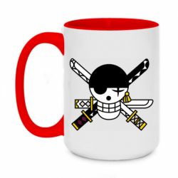 Чашка двухцветная 420ml One Piece Zoro logo - PrintSalon
