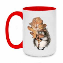 Чашка двухцветная 420ml Осенний ежик - PrintSalon