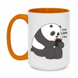 Чашка двухцветная 420ml Панда лайк - PrintSalon
