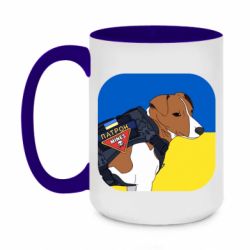 Чашка двухцветная 420ml Патрон на фоне флага - PrintSalon