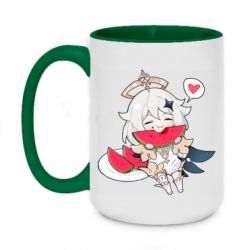 Чашка двокольорова велика Паймон з кавуном - PrintSalon