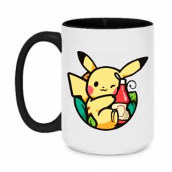 Чашка двухцветная 420ml Pikachu with ketchup - PrintSalon