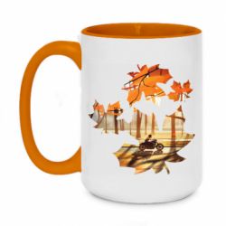 Чашка двухцветная 420ml Проезжая осень - PrintSalon