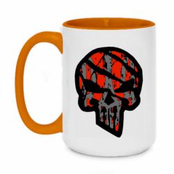 Чашка двокольорова велика Punisher Coat of arms of Ukraine - PrintSalon