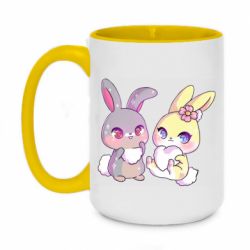 Чашка двухцветная 420ml Rabbits In Love - PrintSalon