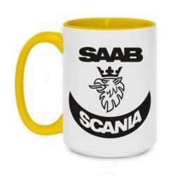 Чашка двухцветная 420ml Scania SAAB logo - PrintSalon