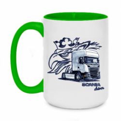 Чашка двухцветная 420ml Scania watercolor art - PrintSalon