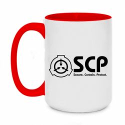 Чашка двокольорова велика SCP logo text - PrintSalon