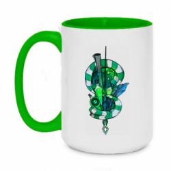 Чашка двухцветная 420ml Символы Слизерина - PrintSalon