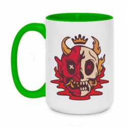 Чашка двухцветная 420ml Skull face - PrintSalon