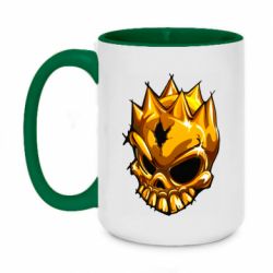 Чашка двухцветная 420ml Standoff - Gold Skull - PrintSalon