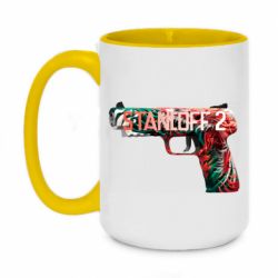 Чашка двухцветная 420ml Standoff pistol - PrintSalon