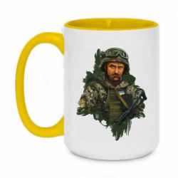 Кружка двухцветная 420ml Тарас Шевченко ВСУ - PrintSalon
