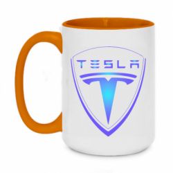 Чашка двухцветная 420ml Tesla logo gradient - PrintSalon